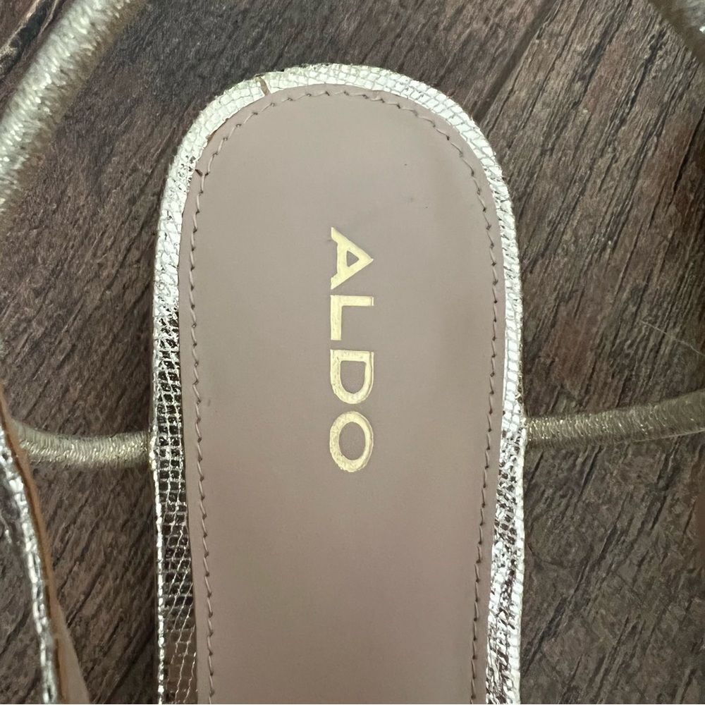 ALDO Erarenia Gold Sandal adjustable Sling style - Picture 11 of 13